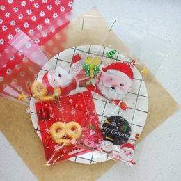 Gift Wrap Christmas Candy Cookies Bags Self-Adhesive Packaging Biscuit Snack Baking Bag Xmas Party Favours Navidad 2024 Year Noel