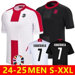 GEORGIA 2024 Soccer Jersey KVARATSKHELIA Euro Islands National Team Home Away Kit CHAKVETADZE DAVITASHVILI KVILITAIA MIKAUTADZE ZIVZIVADZE Football Shirts