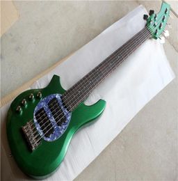 6 strings Lefthanded Green Body Active Circuit Electric Bass Guitar with Chrome hardwareHH pickupsRosewood fingerboardoffer cu2759122