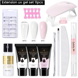 Dresses Born Pretty 30g Extension Gel Nail Kit with Uv Led Nail Lamp Slip Solution Nail Strengthener for Manicure Beginner Starter Lot