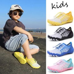 Athletic Outdoor Kids Sneakers Barefoot Shoes Beach Water Sports Quick Dry Boys Swimming Creek Wading Shoes Gym Footwear Family Activities 240407