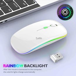 Mice 2.4GHz Wireless Work Mouse USB Charging LED RGB Silent Ergonomic Mute with Backlight Suitable for PC iPad Muse H240407