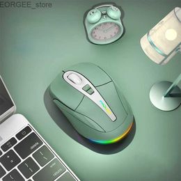 Mice New Bluetooth Wireless Mouse with USB Rechargeable RGB Mouse for Computer Laptop PC Macbook Gaming Mouse Gamer 2.4GHz 1600DPI Y240407