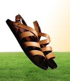 New Mens genuine leather sandals men beach sandals men comfortable buckle sandal summer hand made shoes for men zy9991627226