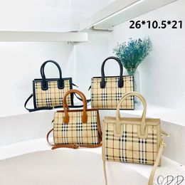 Fashion children plaid handbags England style girls small lattice tote bag kids PU leather single shoulder bags S1304