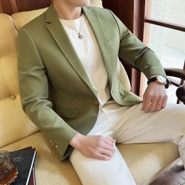 Men's Suits Men And Gentlemen All Fit Business Work British Fashion Trend Solid Colour Wedding Blazer Casual Korean Formal Suit