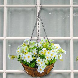 Decorative Flowers Artificial Realistic Spring Simulation Flower Hanging Baskets Non-fading Beautiful Home