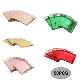 Mailers 50Pcs Pink Rose Gold Metallic Bubble Mailer Shipping Bags with Waterproof and Self Seal Strip Padded Envelopes