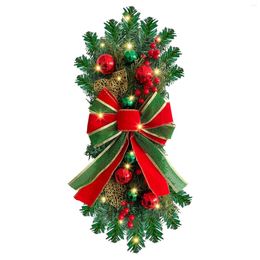 Decorative Flowers Small Twig Wreath The Cordless Prelit Stairway Trim Christmas Wreaths For Front Door Holiday Wall Window Hanging