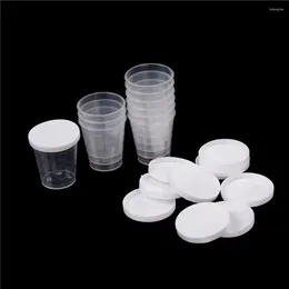 Cups Saucers 10 PCS Plastic Graduated Laboratory Lab Test Measuring 30ml Container With Cap Liquid