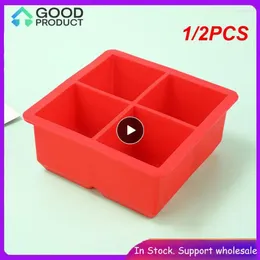 Baking Moulds 1/2PCS Large Mould Big Square Ice Tray Silicone Maker Mould Whiskey Hockey Cocktail Bar Pub Wine Blocks