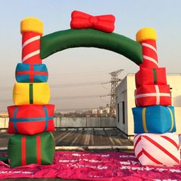 Inflatable Christmas Arch with Gift Box Archway Air Blower for Yard Shopping Mall Decoration 6mW x 4mH (20x13.2ft) with blower001