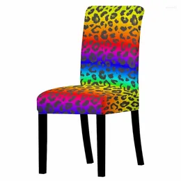 Chair Covers Leopard Print Elastic Cover Spandex Dining Office Protector El Kitchen Room Decor