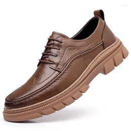 Casual Shoes Brand Brogues Men Leather Formal Business Male Office Work Flat Oxford Breathable Party Wedding Anniversary Shoe2024