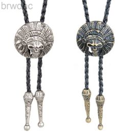 Bolo Ties Bolo Tie for Male Carnivals Necktie Metal Relief Indian Buckle Necktie for Shirt F0T5 240407