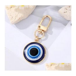 Key Rings Turkish Blue Eye Pendant Keychain Ring For Men Women Couple Freind Gift Evil Bag Car Accessories Drop Delivery Jewellery Dhphf