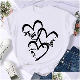 Women'S T-Shirt Short Sleeve Butterfly Bow Sweet Flower Fashion Summer Women Print T Shirt Female Casual Top Tshirts Cartoon Graphic T Otdzj