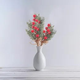 Decorative Flowers 10 Pcs Artificial Plant Decor Christmas Flower Picks Pine Needles Twig Stem Rope Fake