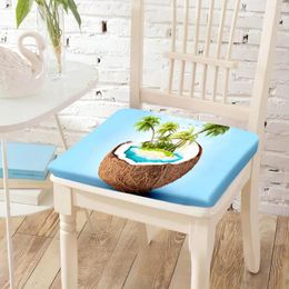 Pillow Coconuts Island Palm Trees Printed Chair Square Mat Cotton Backrest S Soft Pad For Floor Meditation Decor