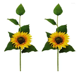 Decorative Flowers Artificial Single Branch Sunflower Flower Home Decoration Wall Wedding Farm