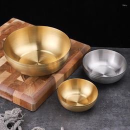 Bowls 304 Stainless Steel Gold Pickles Rice Bowl Korean Style Creative Fruit Salad Soup Sauce For Restaurant Utensils Kitchen