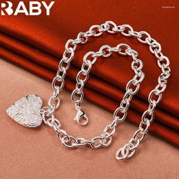 Chains URBABY 925 Sterling Silver Heart Po Frame Chain Necklace For Women Wedding Engagement Party Fashion Charm Jewellery Wholesale