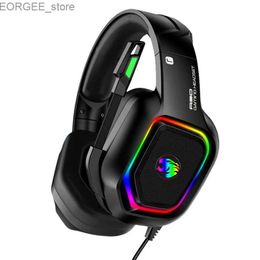 Cell Phone Earphones Immersive For Ps4 Ps5 Pc Laptop Led Rgb Light Mic Noise Canceling 7.1 Stereo Surround Gaming Headset Earphone Over Ear Headphone Y240407