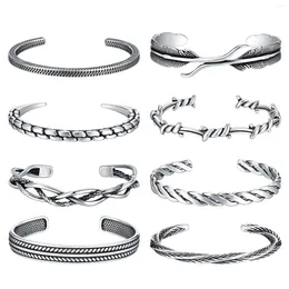Bangle Vintage Bracelets For Men Women Luxury Stainlcess Steel Open Cuff Bangles Waterproof Metal Braided Jewellery Mobius Strip