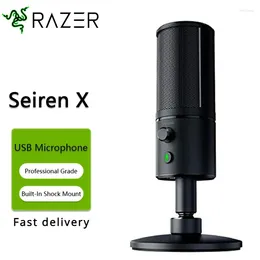 Microphones Razer Seiren X USB Streaming Microphone Built-In Mount Supercardiod Pick-Up Pattern Professionnel Game Live
