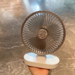 Decorative Figurines Desktop Fan 4 Gears Wind Adjustable Mini USB Desk Rhinestones Portable Electric Summer Air Cooler For Home High Quality