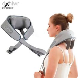 Full Body Massager Electric Neck Massager Wireless Health Care Neck Shoulder Kneading 3D Massage Pillow Cervical Back Muscle Relaxing Massage Shawl 240407