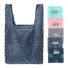 Storage Bags Reusable Eco-Friendly Shopping Bag Large Foldable Printed Packing Tote Travel Kitchen Household Pouch Sundries Handbag
