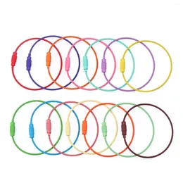 Keychains 10Pcs 52mm Colourful Stainless Steel Wire Keychain Cable Rope Keyring Loop Holder Key Chains For Sport Travel Outdoor Tools