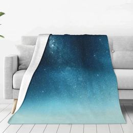 Blankets Galactic Starry Sky Soft Flannel Throw Blanket For Couch Bed Warm Lightweight Sofa Travel