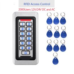 Readers 2000Users Metal Stainless Steel RFID Access Control Keypad IP68 Waterproof Outdoors Card Reader Security 12V/24V DC and AC