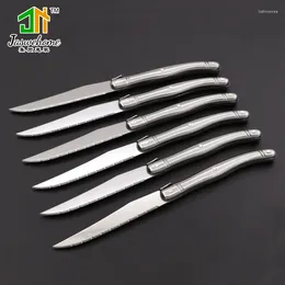 Knives Jaswehome 6pcs Steak Serrated Edge Sharp Light Premium Dishwasher Safe Stainless Steel Knife Set Laguiole Silverware