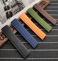 21mm Black Brown Blue Orange Green Silicone Rubber Watch Strap fit PiiP strap1905739