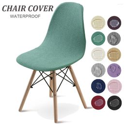 Chair Covers Waterproof Shell Cover Jacquard Solid Slipcover Dining Room Polar Fleece Seat For Kitchen El Banquet