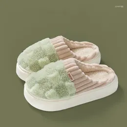 Slippers 2024 Winter Shoes Women Men Fluffy Slides Autumn Warm Plush Slipper Bedroom Ladies Soft Sole Fashion Cotton
