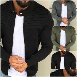 Men'S Jackets Mens Winter Slim Fit Warm Coat Moto Biker Stylish Cool Muscle Jacket Outwear Crop Tops Plus Size Drop Delivery Apparel C Dhydv