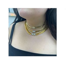 Cuban Chain Gold Party Luxury Jewellery Custom Christmas Gift Full Diamond Choker 18k Womens Necklace