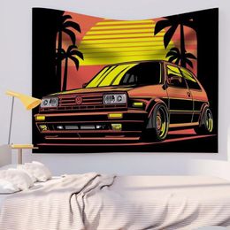 Tapestries JmDecoPsychedelic Racing Tapestry Background Room Decoration Wall Hanging Interior Home Bedroom Polyester Material
