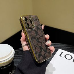 Fashion Triangle Designer Cell Phone Case for iPhone 15Promax 14 13 12 11 Pro Max X Xs Xr 8 7 Plus Classic Leather Cases Shockproof Cover designer Metal nameplate shell