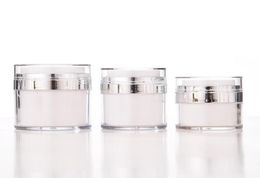 2021 15 30 50g Pearl White Acrylic Airless Jar Round Cosmetic Cream Jar Pump Cosmetic Packaging Container3985239