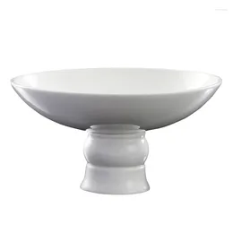 Plates Pure White Ceramic High Leg Big Bowl El Restaurant Cold Dish Open Creative Plate Tableware