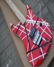 Unusual Red Guitar Edward Van Halen 5150 Black White Stripe Red Electric Guitar F loyd Rose Tremolo Bridge Top Selling1125816