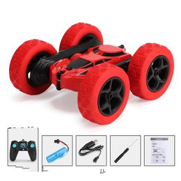 Wholesale of new 2.4G remote-controlled drifting and rolling car with lighting, full-time four-wheel drive toy car, remote-controlled double-sided stunt car