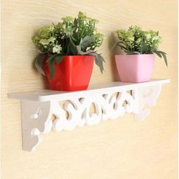 Decorative Plates PVC Pastoral White Carving Board Display Wall Shelf Rack Storage Wall-mounted Partition Covering Home Decoration