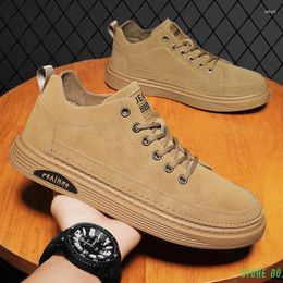 Casual Shoes Upper Mid-cut Mens Ankle Boots Hand Sewing Lace Up Canvas Stitching Rubber Sole