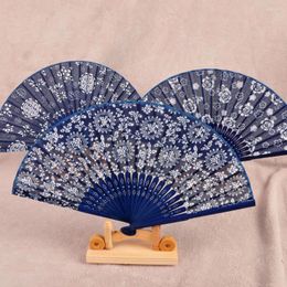 Decorative Figurines Chinese Style Vinatge Hand Fan Vintage Dance Hanfu Folding Orchid Fabric Party Wedding Favor Gift For Guests